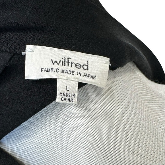 Wilfred Womens Cold Shoulder Long Sleeve Tie Back Neck Top Size Large Black - Picture 9 of 9